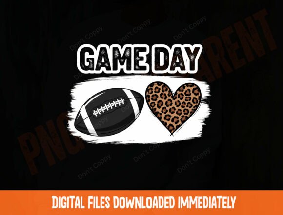 Download Game Day Football Leopard Heart PNG - Game Collection