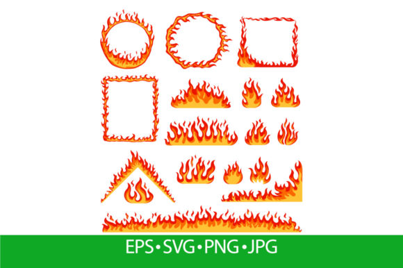 Download Cartoon Fire Frame Set - Cartoon Collection