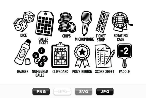 Download Bingo Game Elements Clipart Set - Game Collection