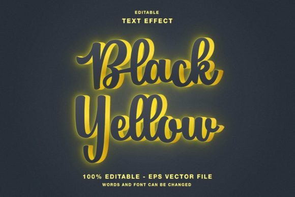 Download Black Yellow Neon Text Effect - Neon text effect Collection