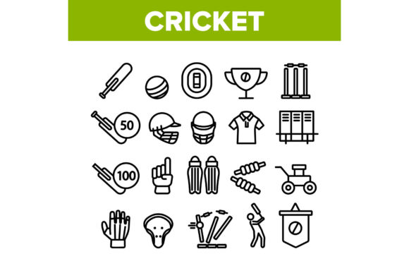 Download Cricket Collection Game Elements Icons - Game Collection