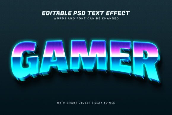 Download Gamer 3d Glow Text Effect Editable - Game Collection